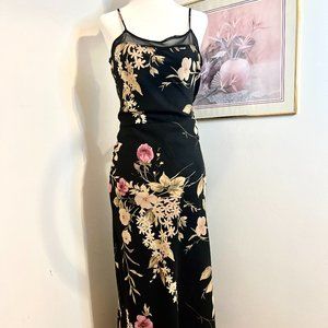 Gorgeous Vintage 90's Floral Maxi Dress w/Adjustable Tie Waist | Women's 11/12